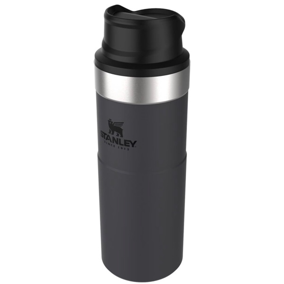 Stanley Classic Trigger Action Travel Mugs Set of 2 Charcoal and light gray 16oz - Picture 11 of 11
